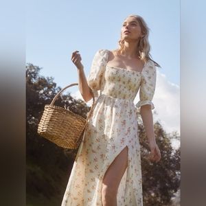 Reformation Marabella Linen Midi Dress Small- open to trade for a medium